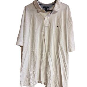 Tommy Hilfiger White Mens Polo Shirt XXXL Cotton Blend Short Sleeve Classic Fit